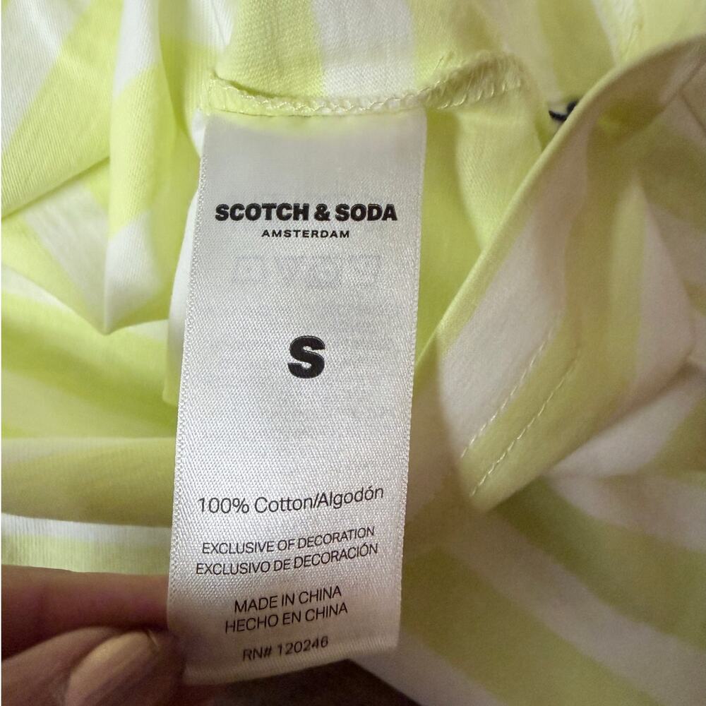Scotch & Soda Boxy Striped Tee Tennis Racket Embroidered Women’s Size S - Picture 6 of 11